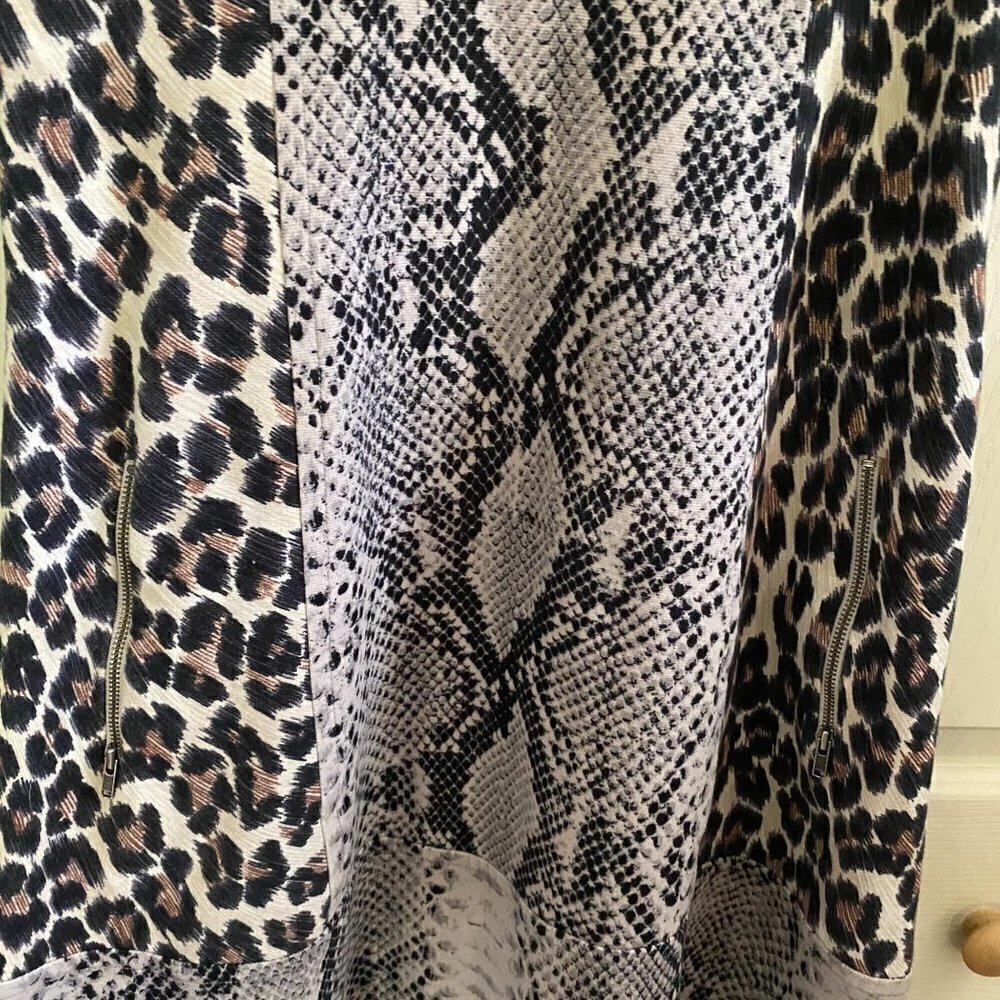Tracy Reese Leopard Python Snake Mixed Print Flar… - image 6